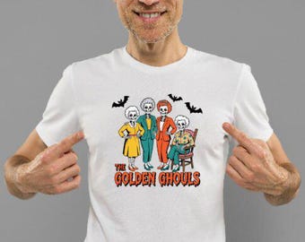 Camiseta de Halloween de las Golden Ghouls Girls, diseño retro divertido de Ghost Squad para la temporada espeluznante, sublimación, descarga digital divertida, PNG