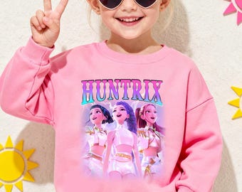 Kpop Demon Hunters Sweatshirt For Kids,Jinu Manga Shirt,Kpop Huntrix Youth T-shirt