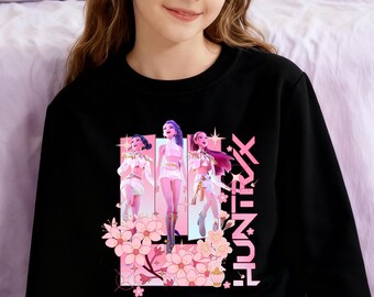 Huntrix Youth T Shirt,Demon Hunters Print Toddler Tee,Mira Rumi Zoey Iconic Design Apparel,Kpop Fan Merch for Little Kids,Idol Group Merch