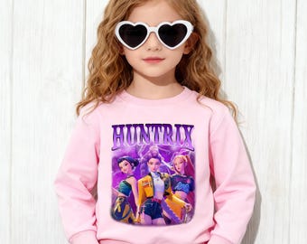 Kpop Demon Hunters Sweatshirt For Kids,Jinu Manga Shirt,Korean Super girls shirt