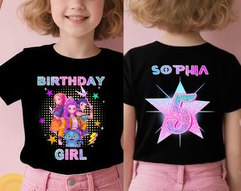 Personalized Huntrix Demon Hunter Kpop Tee-Custom Birthday Design for Toddlers,Mira Rumi Zoey Tee,Kpop Idol Merch shirt,Kids Gift Tee