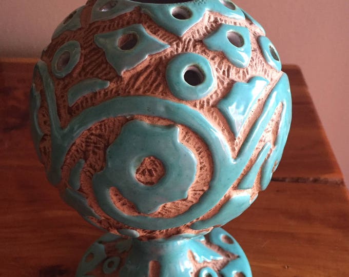 Vintage Italian ART Pottery Frog Vase Italy Mid-Century Modern Signed RV