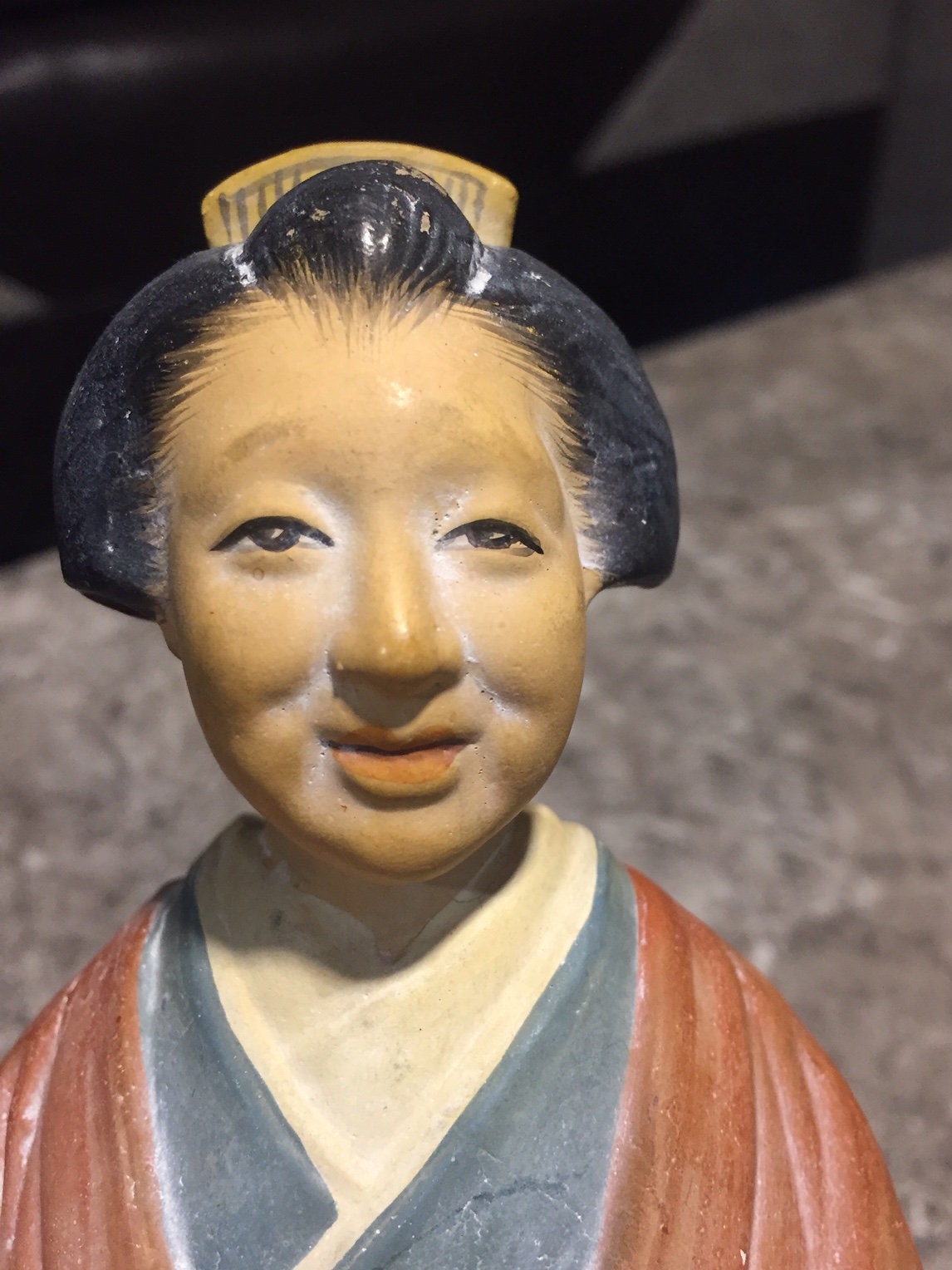 Vintage Rare Japanese Hakata Urasaki Clay Doll Washable Lady Figurine Japan