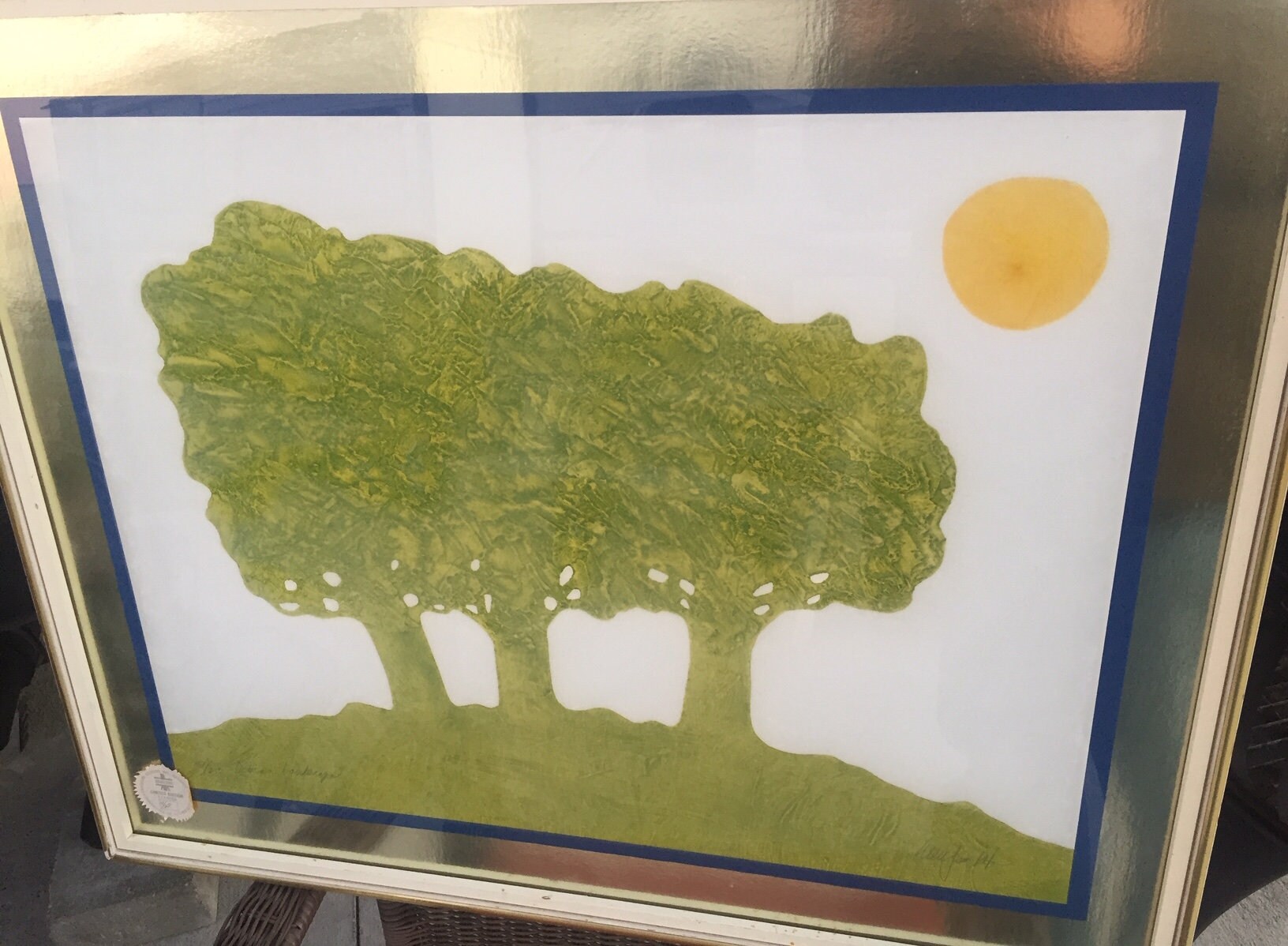 Vintage Vanguard Studios of Beverly Hills Etching ART Print Artist Signed Framed Mid-Century Modern