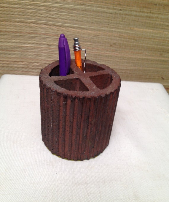 Vintage Mid-Century Modern ART POTTERY Office Pen Pencil Holder Eames Era