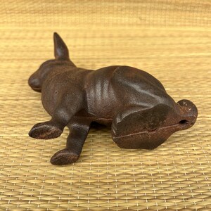 Vintage Cast Iron Brown Rabbit Bunny Slotted Coin Bank Collectible 4.5t ...