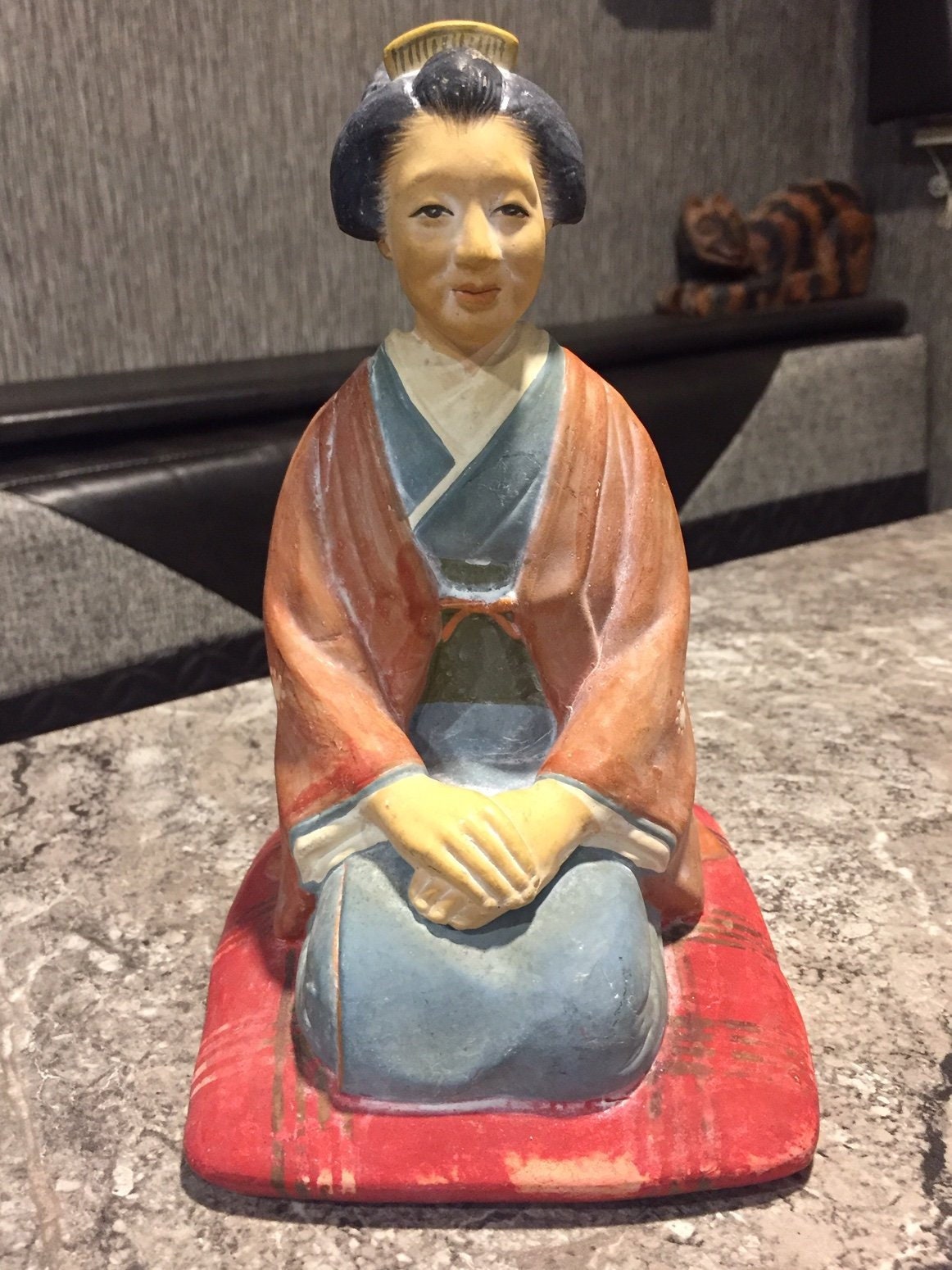 Vintage Rare Japanese Hakata Urasaki Clay Doll Washable Lady Figurine Japan