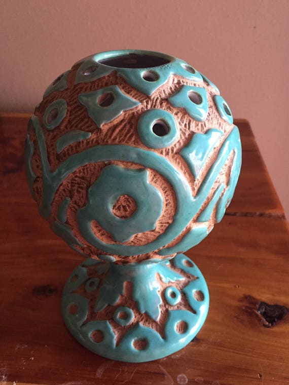 Vintage Italian ART Pottery Frog Vase Italy Mid-Century Modern Signed RV