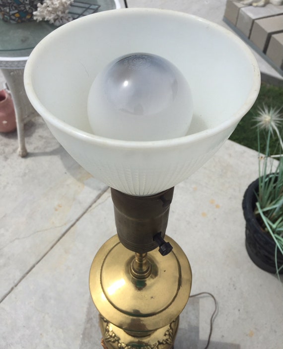 Rare Frederick Cooper Brass Bird Lamp Hollywood Regency Greek Key
