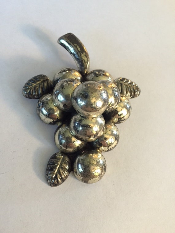 HUGE Mexican Sterling Silver CMS GRAPE Cluster Br… - image 2