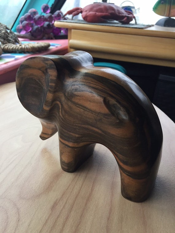 Mid-Century modern Carved Rosewood ELEPHANT Stylized ART Sculpture