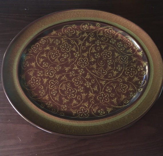 Franciscan Madeira 13” Earthenware Green & Brown Serving Platter