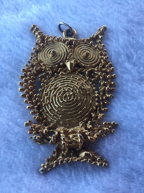 Rare Sascha Brastoff OWL Pendant Mid-Century Mode… - image 2