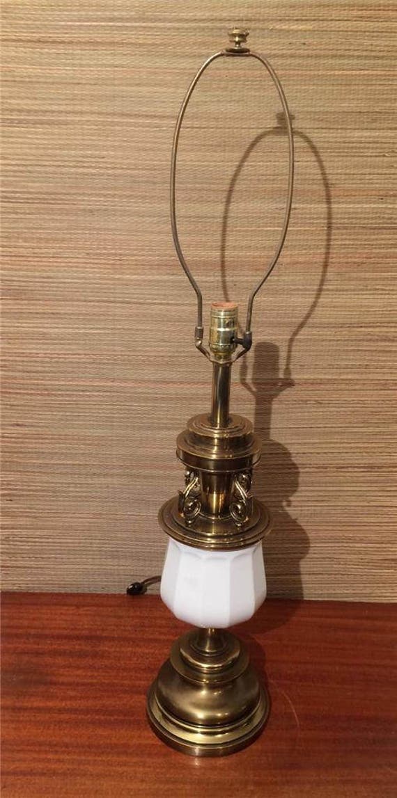 Vintage Hollywood Regency STIFFEL Brass Ceramic Lamp High Quality Marbro Era
