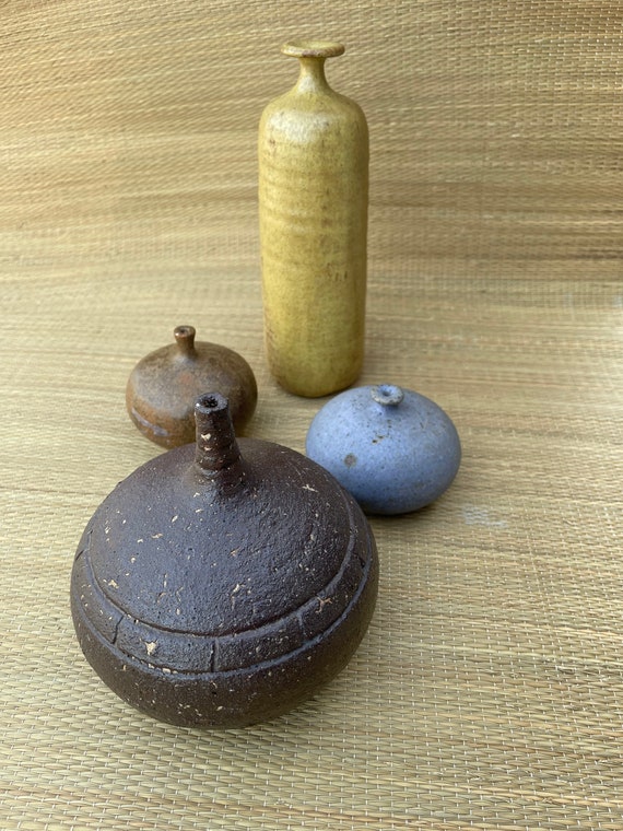 4 Vase Collection ART POTTERY by Rina Mid-Century Modern Vintage