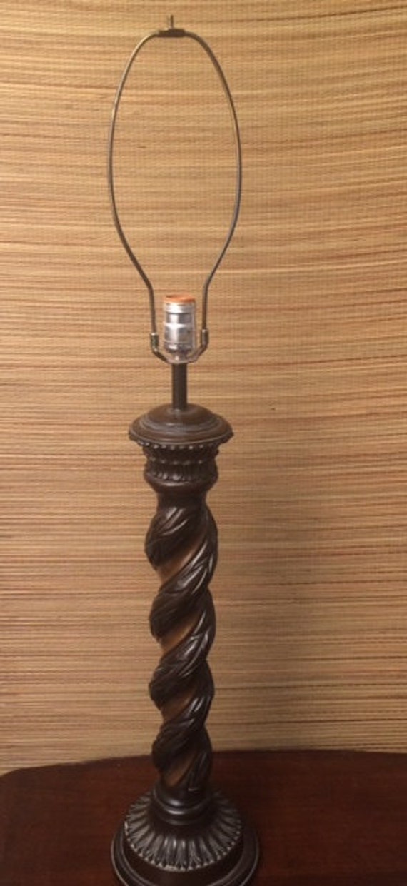 1960's Hollywood Regency Spiral Twist Lamp Mid-Century Modern Ceramic