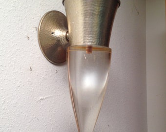 Vintage Mid-Century Modern Luminaire LUCITE torchiere wall lamp Sconce Light