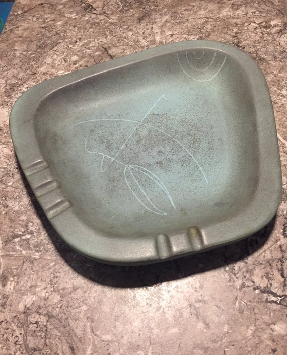Large Vintage Biomorphic  Pottery Ashtray Netter Raymor Era Italian Italy ART