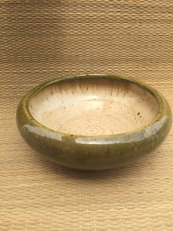 Vintage Arts & Crafts Art Pottery Bowl Green