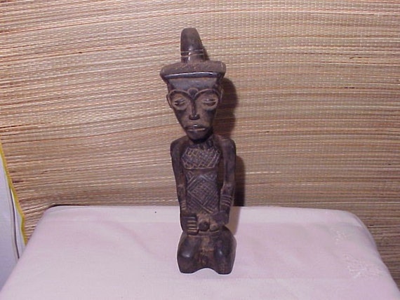 Early Vintage African Carved wood Carving Figure Fetish Africa