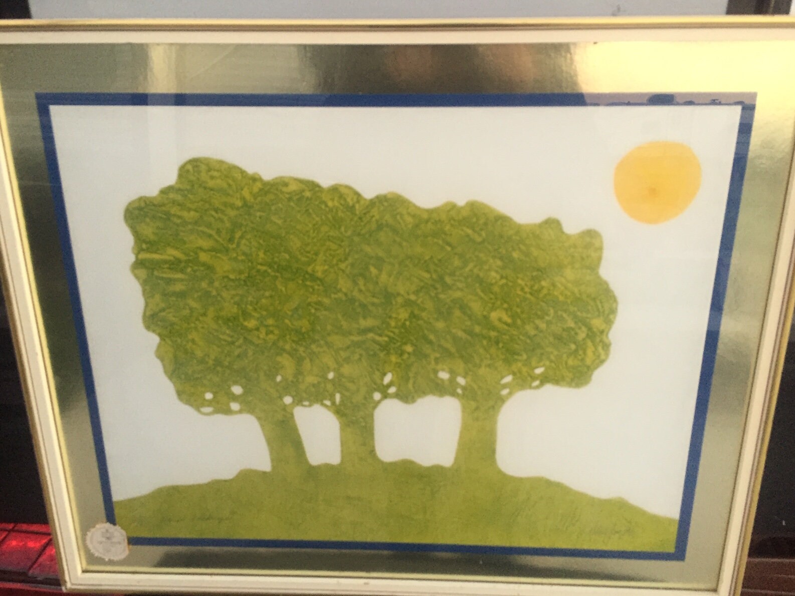 Vintage Vanguard Studios of Beverly Hills Etching ART Print Artist Signed Framed Mid-Century Modern
