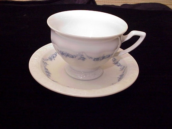 Rosenthal Maria Blue ROSE Garland China CUP and SAUCER Germany fine porcelain