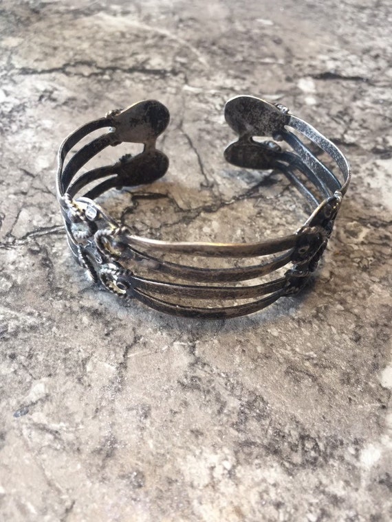 Vintage Mexican Sterling Silver Modernist Cuff Bracelet  925 20 Grams