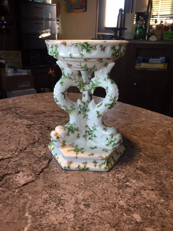 Antique M M china Moriyama Mori-Machi Japan Compote Pedestal KOI Fish rare