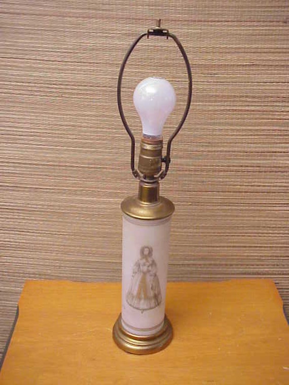 Vintage Paul Hanson Table Lamp Glass Victorian Lady Designer Hollywood Regency
