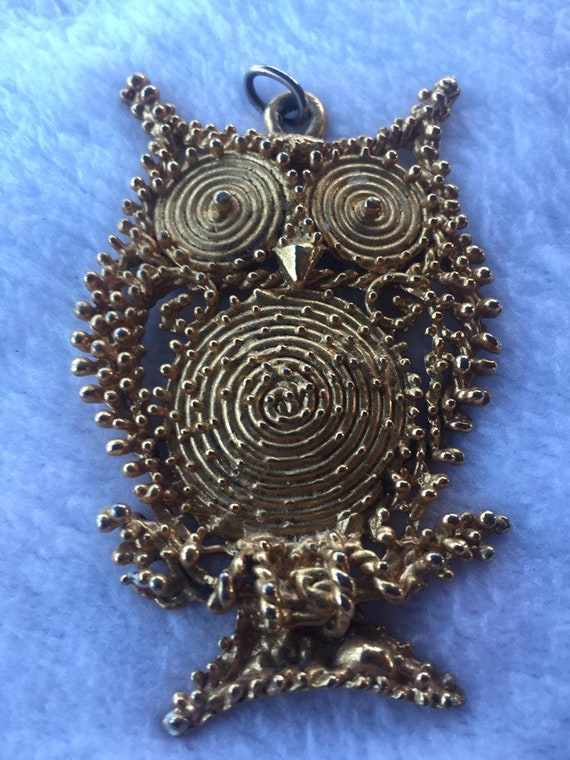 Rare Sascha Brastoff OWL Pendant Mid-Century Mode… - image 4