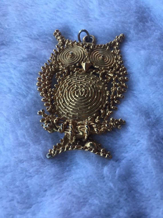 Rare Sascha Brastoff OWL Pendant Mid-Century Mode… - image 1