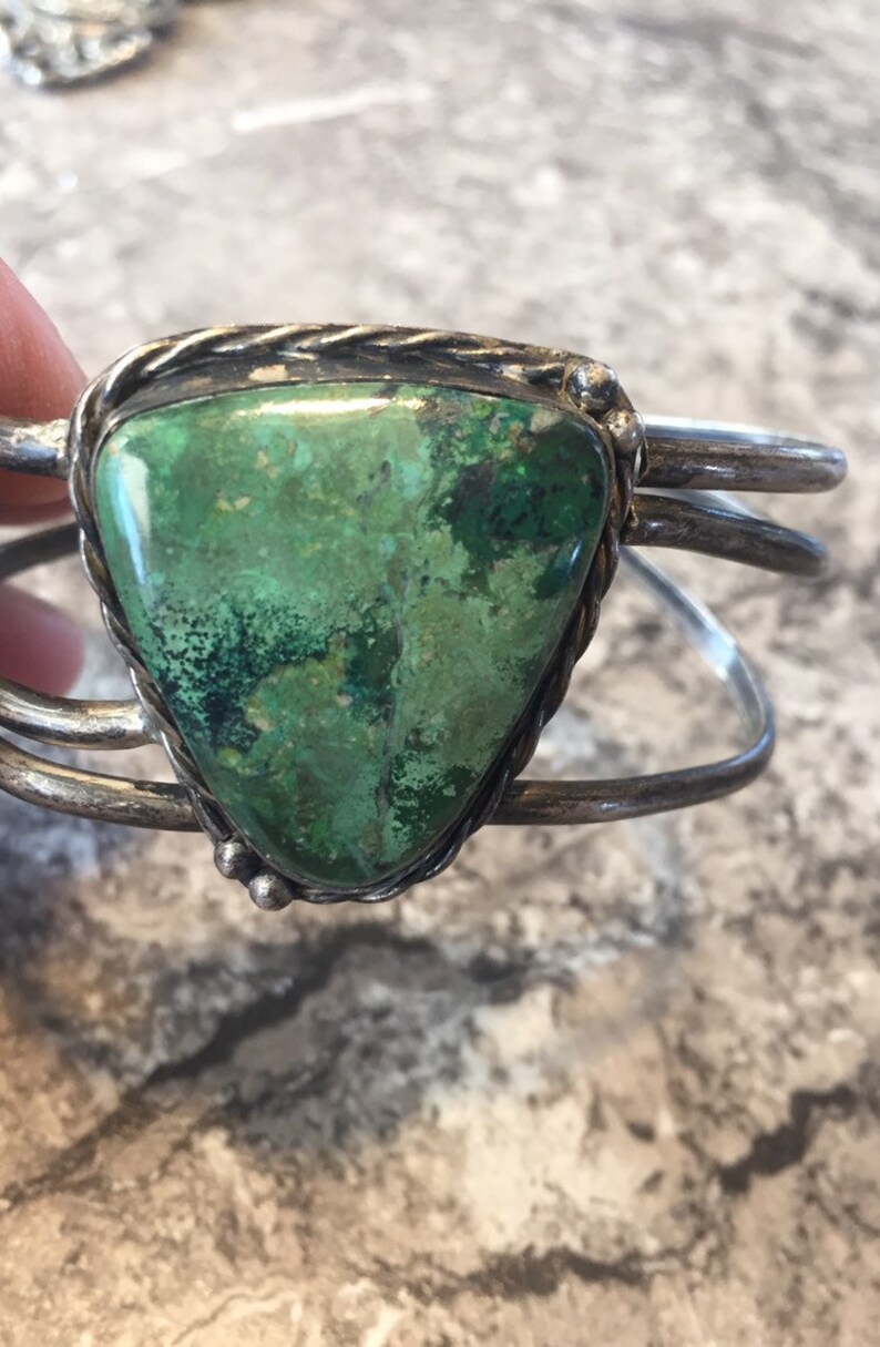 Vintage Navajo Sterling silver /& Turquoise Bracelet old Pawn