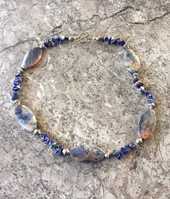 Vintage Amethyst Necklace 21" Stone