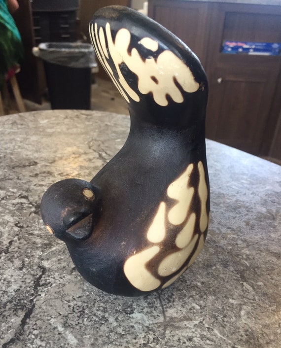 Vintage Primitivo GARCIA Art Pottery Bird Peruvian Partridge Sculpture Figurine
