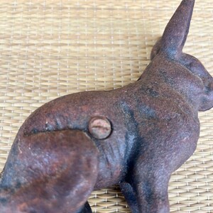 Vintage Cast Iron Brown Rabbit Bunny Slotted Coin Bank Collectible 4.5t ...