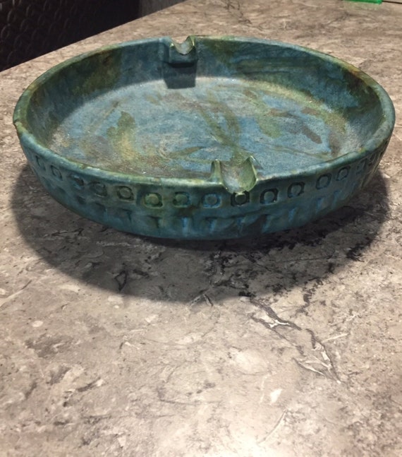 Large Vintage 10.25” Ashtray Italy Alvino Bagni Sea Garden  Netter Bitossi Era