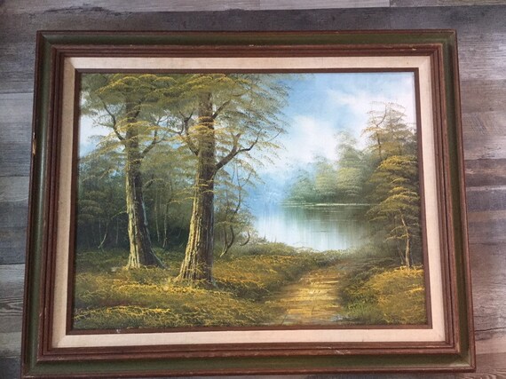 Vintage Original Oil painting by Warren Louisiana Swamp ART