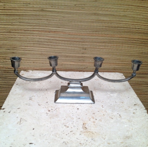 Rare Vintage Just Andersen Danish Denmark Art Deco Candlestick Candle Holder