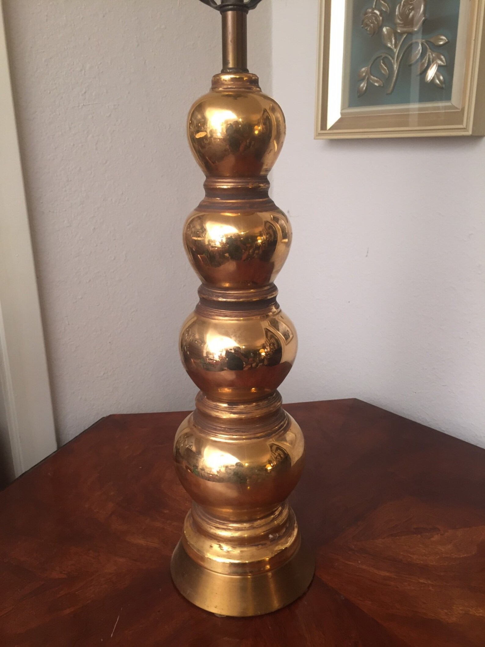 Vintage Stacked Ball Brass Lamp Hollywood Regency 1950's Etsy