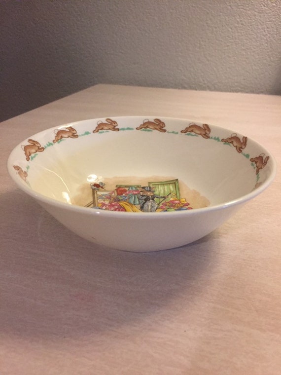 Vintage Bunnykins Royal Doulton Childs Bowl Marked 1936 English Fine Bone China