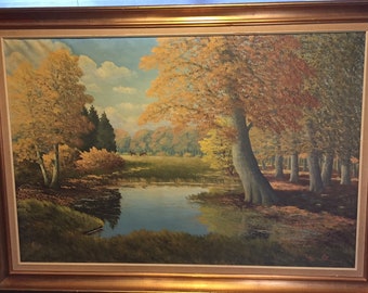 Early John Dugan Signed Original Oil Painting Framed Landscape Art