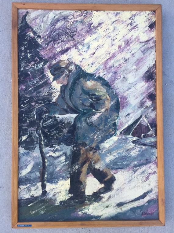 Vintage Original Oil Painting Impressionist Art  Framed by M. Schuelke MCM