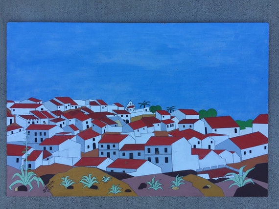 Serrano Original Oil Painting Signed Expressionism Art 1970’s Mid-Century Modern MCM