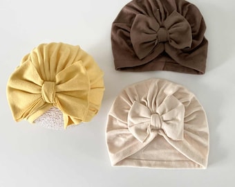 Autumn Baby Girl Fleece Baby Turban Hat, Baby Girl Turban, Flower Baby Turban,Baby girl gift Baby shower accessory Baby girl turban baby hat