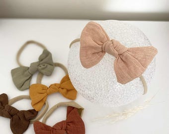 Autumn Bow Headbands for Babies  baby hair accessories Baby Girl Headband Baby Girl Hair Bows, Flower Hair Clip, Baby Gift