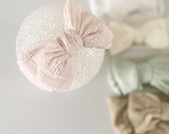 Blommigt pannband för babyflicka, pannband med rosett och söt rosett, stort pannband för nyfödd, pannband för nyfödd, babyshowergåva