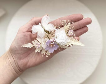 Fairy Tale Hair Clip for Little Princesses Magical flying butterfly effect with preserved flowers and fabric butterfly girl gift Baby shower