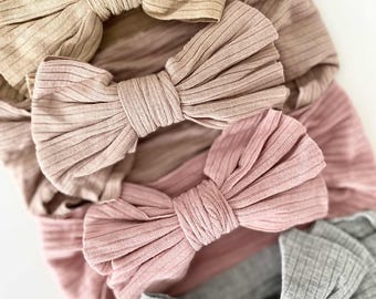 Baby Mädchen Stirnband mit niedlichen Schleife, erdige Töne, Große Schleife Stirnband, Neugeborenen Schleife Stirnband für Baby Mädchen Geschenk-Babyparty