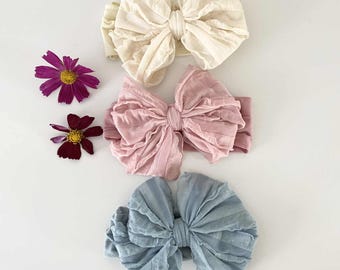 Baby Headband with a Cute Bow,Big Bow Headband,Newborn Bow Headband,Newborn headband for Baby girl gift Baby shower