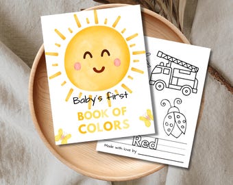 Le premier livre de couleurs de bébé | Activité de coloriage baby shower | Souvenir imprimable pour les nouveaux parents